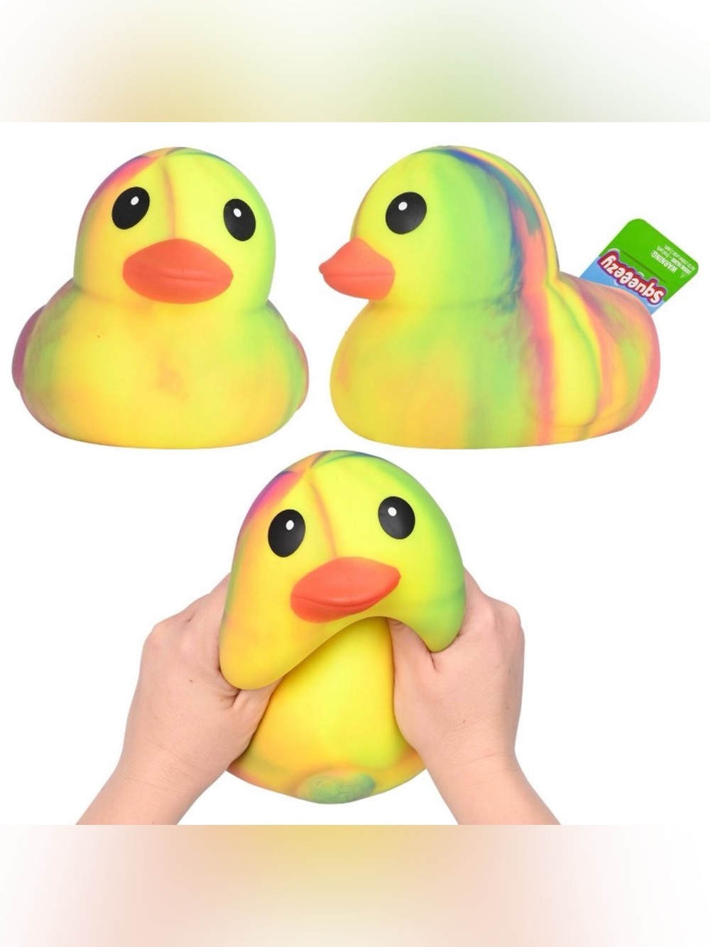 Jumbo Squeezy Duck Tie Dye Sunny Days Squishy TikTok Viral Toy SHIPS TODAY! - Picture 4 of 8